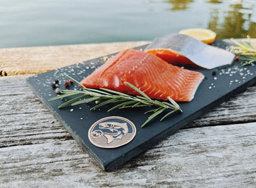 Kodiak Reserve salmon on plank
