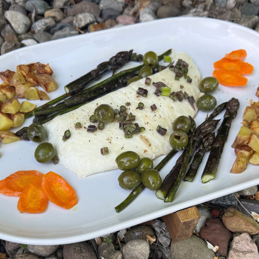 Butter-Roasted Halibut and Asparagus