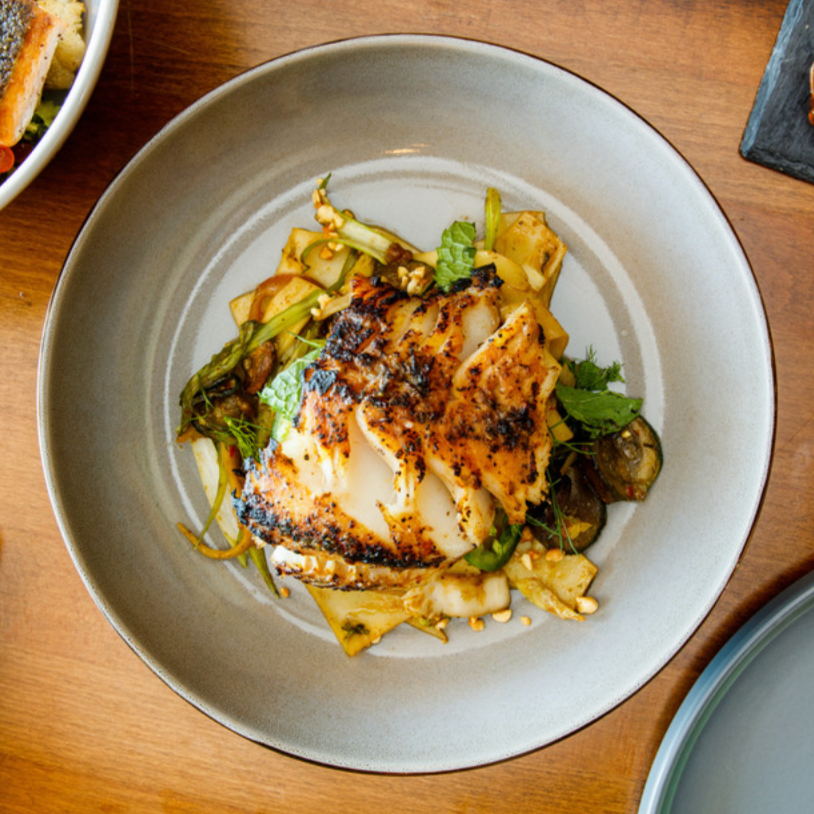 Sablefish cooked and plated