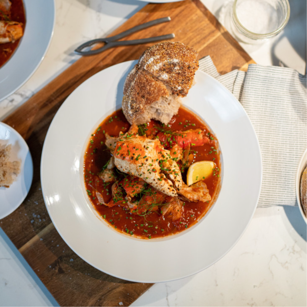 Snow crab cooked and plated