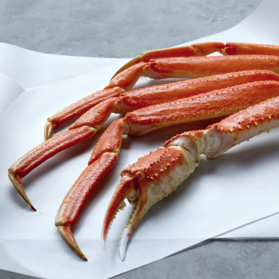 Snow crab frozen on paper